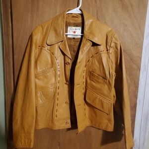 Vintage Field Stream Gordon Ferguson. Sz42. Leather Jacket. Unisex Tan Brown